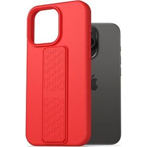 AlzaGuard Liquid Silicone Case with Stand na iPhone 15 Pro červený
