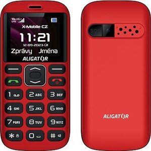 Aligator A720 4G Senior červený + nabíjecí stojánek