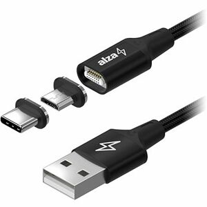 AlzaPower MagCore 2in1 USB-A to Micro USB/USB-C 60W 1.5m čierny