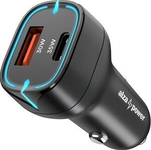 AlzaPower Car Charger P200 USB-A + USB-C Power Delivery 35 W čierna