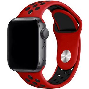 Eternico Sporty na Apple Watch 42 mm/44 mm/45 mm Pure Black and Red