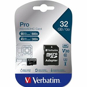 Verbatim MicroSDHC 32 GB Pro + SD adaptér
