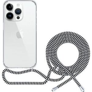 Epico transparentný kryt so šnúrkou na iPhone 13 – čierno-biely