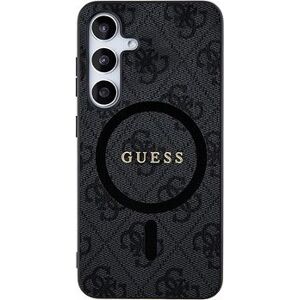 Guess PU Leather 4G Colored Ring MagSafe Zadný Kryt na Samsung Galaxy S24 Black