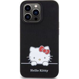 Hello Kitty Liquid Silicone Daydreaming Logo Zadný Kryt na iPhone 13 Pro Black
