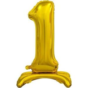 Balónik fóliový číslica zlatá na podstavci, 74 cm – 1