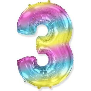 Balón fóliový číslica dúhová – rainbow – 102 cm – 3