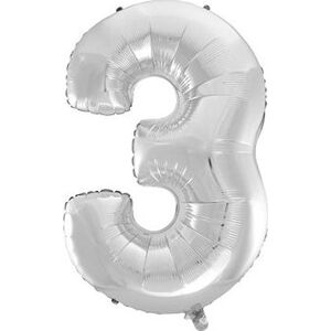 Balón fóliový číslica strieborná – silver 102 cm – 3