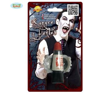Upírie zuby s umelou krvou 15 ml – Upír – Vampír – Drakula – Halloween