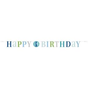 Girlanda 1. Narodeniny – happy birthday – chlapec – modrá – 182 cm