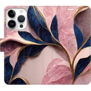 iSaprio flip pouzdro Pink Leaves pro iPhone 15 Pro