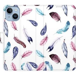 iSaprio flip pouzdro Colorful Feathers pro iPhone 14