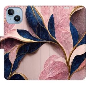 iSaprio flip pouzdro Pink Leaves pro iPhone 14