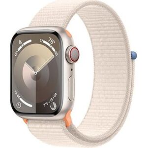 Apple Watch Series 9 41 mm Cellular Hviezdno biely hliník s hviezdno bielym prevliekacím športovým r