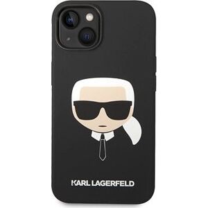 Karl Lagerfeld MagSafe Kompatibilný Kryt Liquid Silicone Karl Head na iPhone 14 Plus Black