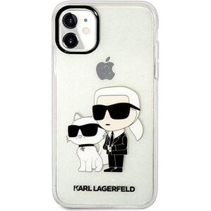 Karl Lagerfeld IML Glitter Karl and Choupette NFT Zadný Kryt pre iPhone 11 Transparent