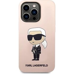 Karl Lagerfeld Liquid Silicone Ikonik NFT Zadný Kryt pre iPhone 14 Pro Max Pink