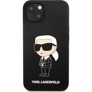 Karl Lagerfeld Liquid Silicone Ikonik NFT Zadný Kryt pre iPhone 13 Black