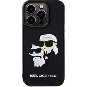 Karl Lagerfeld 3D Rubber Karl and Choupette Zadný Kryt na iPhone 13 Pro Black