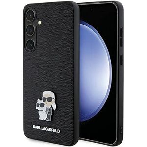 Karl Lagerfeld PU Saffiano Metal Karl and Choupette Zadný Kryt na Samsung Galaxy S24 Black