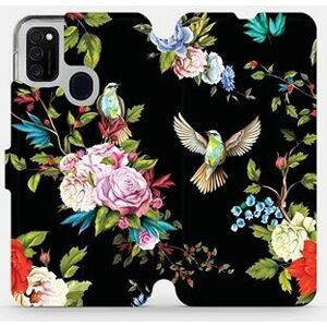 Flipové puzdro na mobil Samsung Galaxy M21 – VD09S Vtáky a kvety