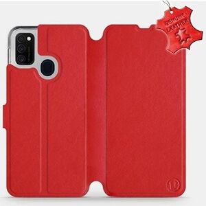 Flip pouzdro na mobil Samsung Galaxy M21 - Červené - kožené - Red Leather