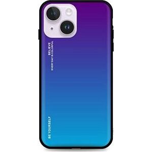 TopQ Kryt LUXURY iPhone 14 pevný dúhový purpurový 82498