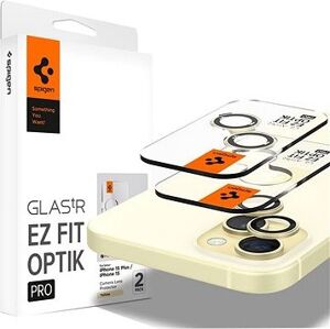 Spigen Glass tR EZ Fit Optik Pro 2 Pack Yellow iPhone 15/15 Plus/14/14 Plus