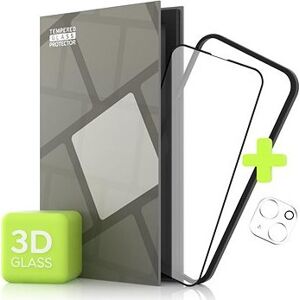 Tempered Glass Protector na iPhone 13, 3D + sklo na kameru + instalačný rámček (Case Friendly)