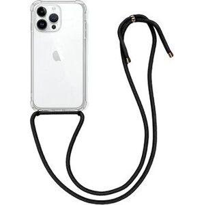 TopQ Kryt iPhone 14 Pro s černou šňůrkou průhledný 82593