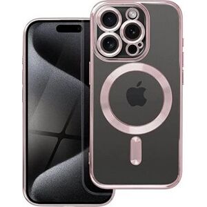 TopQ Kryt Electro iPhone 15 Pro MagSafe s ružovým rámčekom 115600