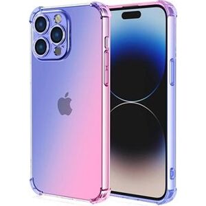 TopQ Kryt iPhone 14 Pro Shock dúhový modro-ružový 110286