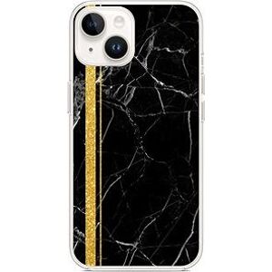 TopQ Kryt STYLE iPhone 14 Mramor černo-zlatý 109782