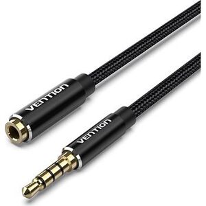 Vention Cotton Braided TRRS 3.5 mm Male to 3.5 mm Female Audio Extension 3 m Black Aluminum Alloy Type