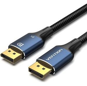 Vention Cotton Braided DP Male to Male HD Cable 8K 1 m Blue Aluminum Alloy Type