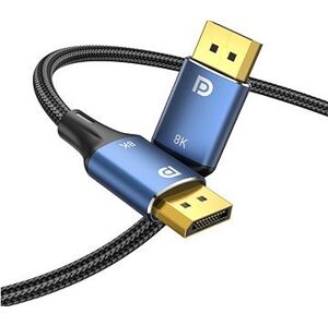 Vention Cotton Braided DP Male to Male HD Cable 8K 2 m Blue Aluminum Alloy Type
