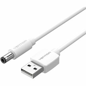 Vention USB to DC 5,5 mm Power Cord 1,5 m White Tuning Fork Type