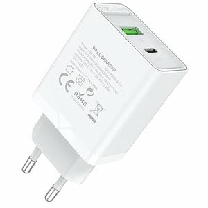 Vention 2-Port USB (A+C) Wall Charger (18 W + 20 W PD) White
